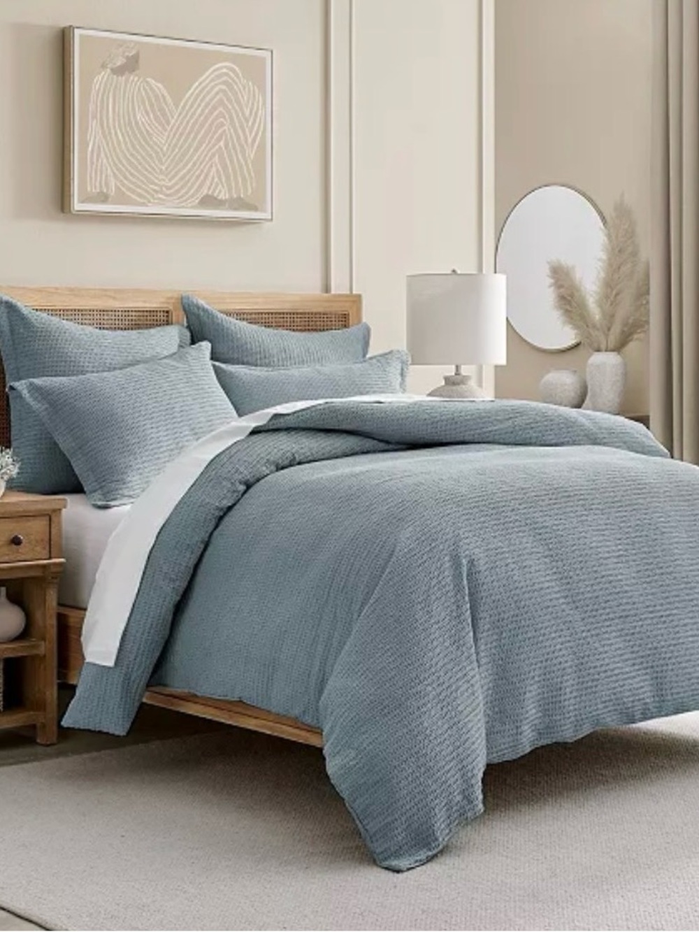 Levtex Home Cloud Waffle Textured 3-Pc. DUVET COVER Set, King/Cal King -Chambray
